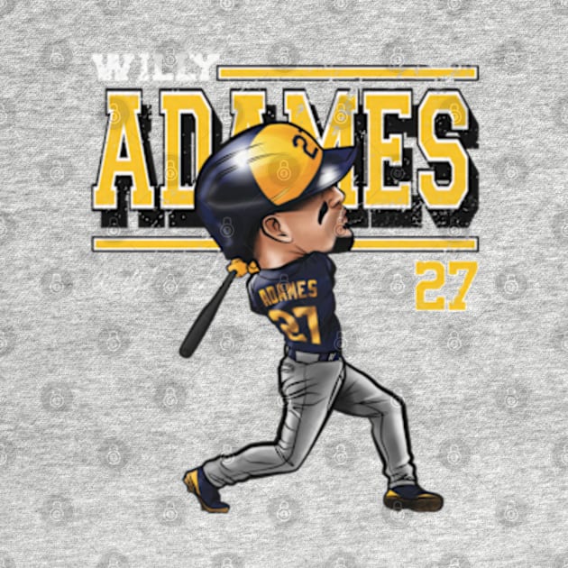 Willy Adames Milwaukee Cartoon by Jesse Gorrell